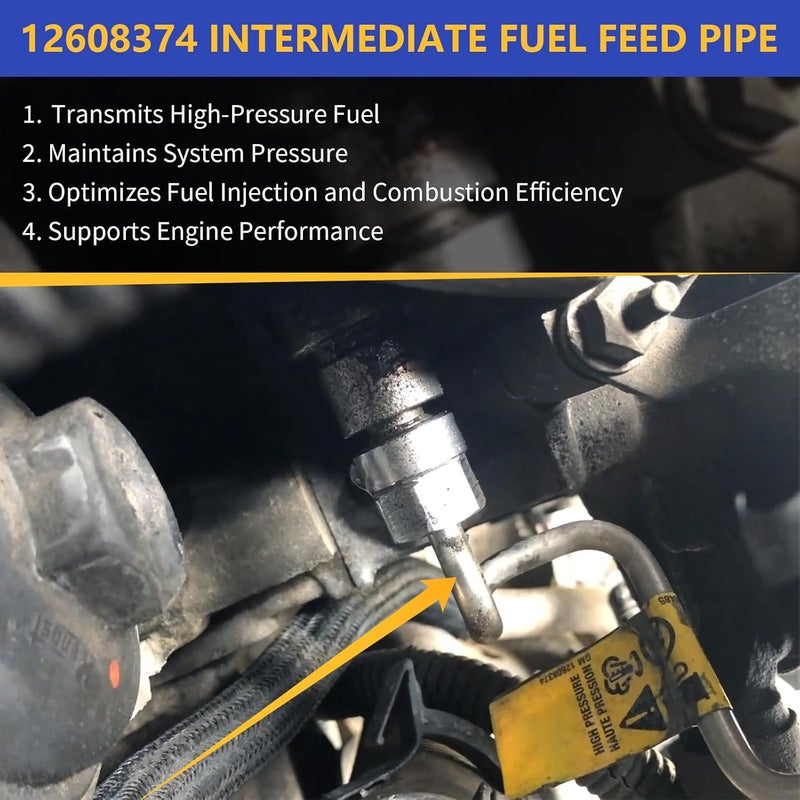 X4XZ 12608374 Intermediate Fuel Feed Pipe - High Pressure Fuel Line (Pump To Rail) for 2010-2017 Chevy Equinox Impala Malibu Orlando Captiva Sport/Buick Lacrosse Regal Verano/GMC Terrain - Image 4